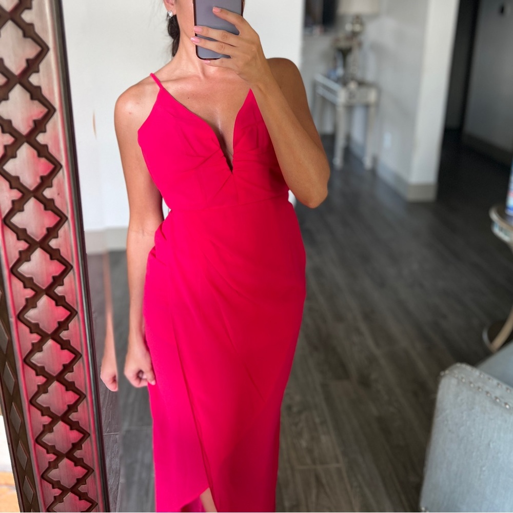 NWT hot pink draped dress